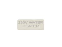 230v Water Heater Label (Silver on Clear)