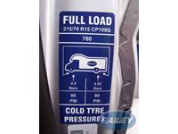Approach 760SE Tyre Pressure Label