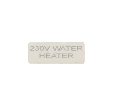 230v Water Heater Label (Silver on Clear)
