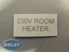 Read more about 230v Room Heater Label (Silver on Clear) product image