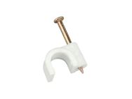 8mm Round Cable Clip White CRC8