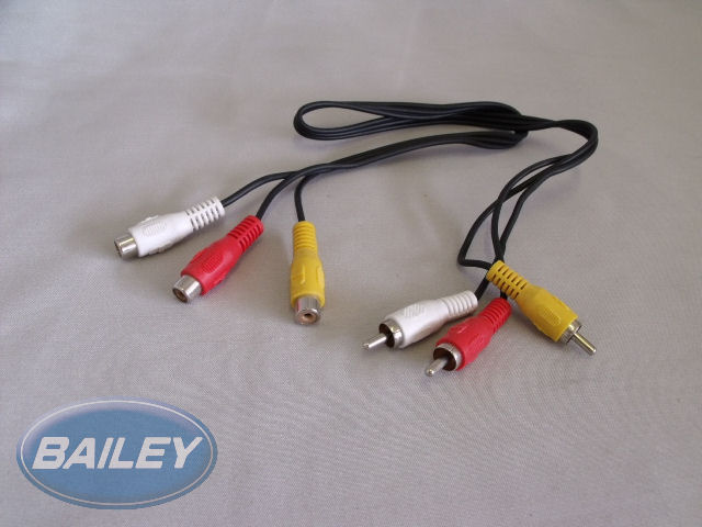 RCA Lead for TV / DVD Red, White & Yellow Ends 1m 