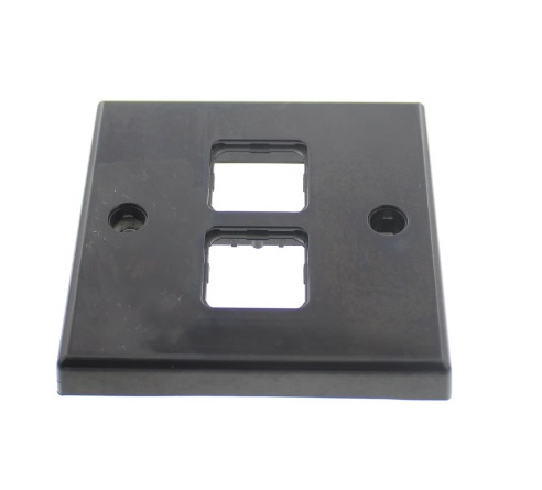 Read more about Black One Gang Double Switch Plate product image