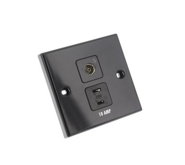 Black TV Aerial & 12V Socket ( 2 pin )