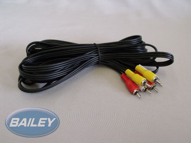 AV Cable 3m Length with Red & White Connections