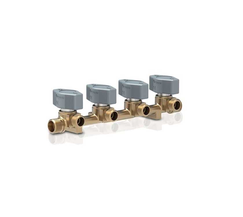 Truma VK4 10mm 4 Way Gas Manifold Valve with Brass Olives & Nuts