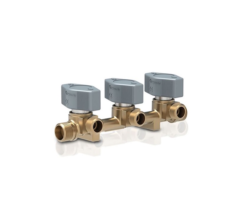 Truma VK3 10mm 3 Way Gas Manifold Valve with Brass Olives & Nuts