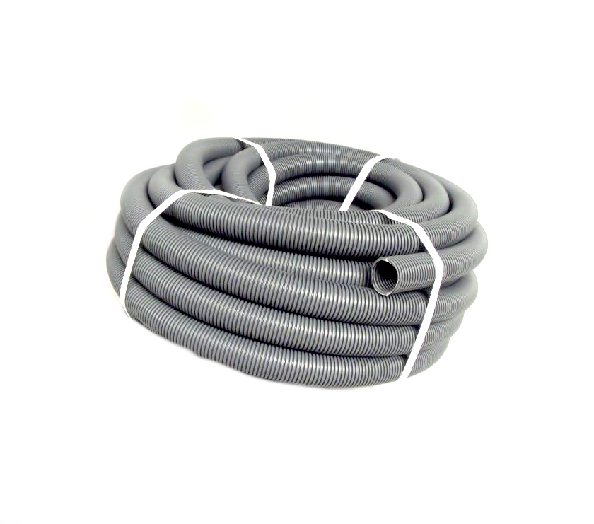 28.5mm Grey Convoluted Pipe Waste Hose 25mtr roll