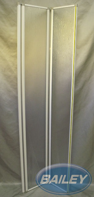 1700x565mm White Shower Door w/ Aqua Panel