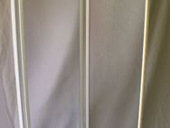 805 x 1700 white shower door with aqua panel