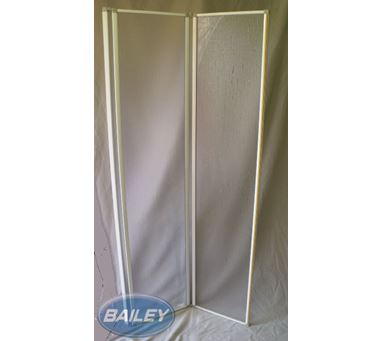 805 x 1700 white shower door with aqua panel