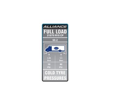 AL1 66-2 Tyre Pressure Label