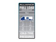 AL1 76-2 Tyre Pressure Label