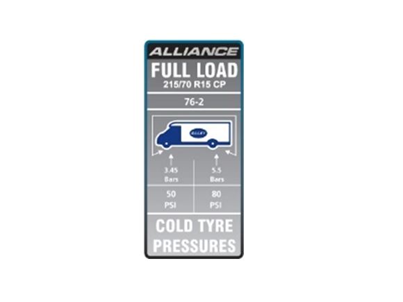 AL1 76-2 Tyre Pressure Label product image