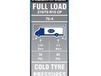 AL1 76-4 Tyre Pressure Label