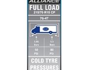 AL1 76-4T Tyre Pressure Label