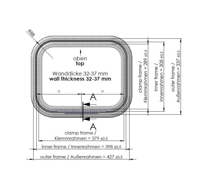 Porta Potti Door Frame 430x340mm White