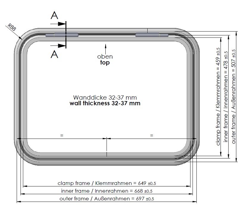 Gas Box Door 700x510mm