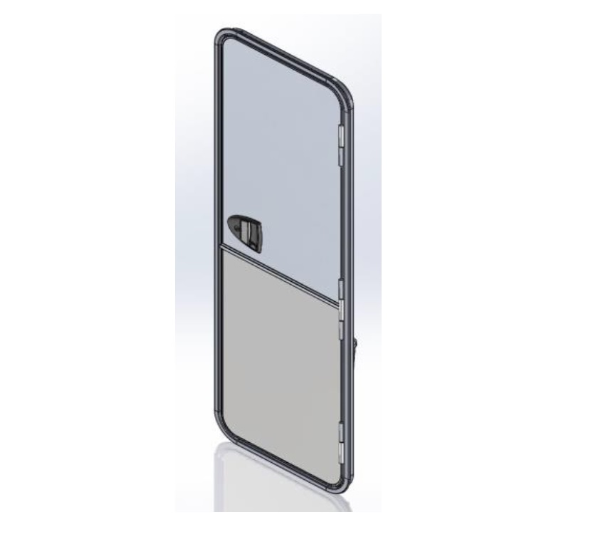 Caravan Split Entrance Door (RAL7042) R/H Hinge