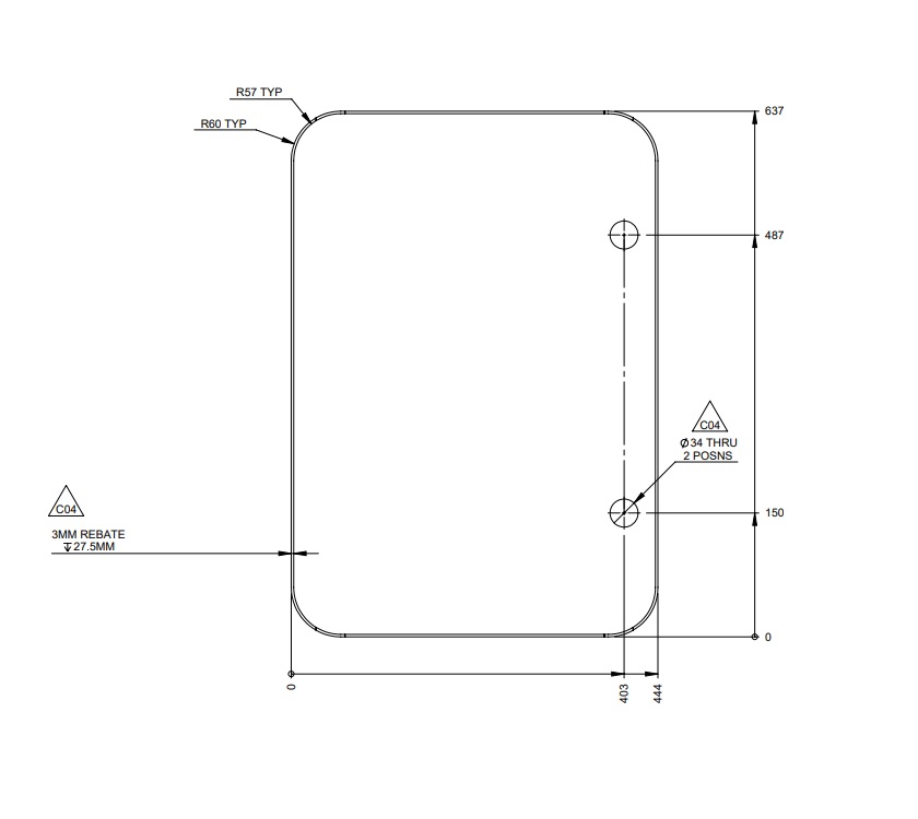 Locker Door Infill 637x444mm (fits 1ED0010) - White