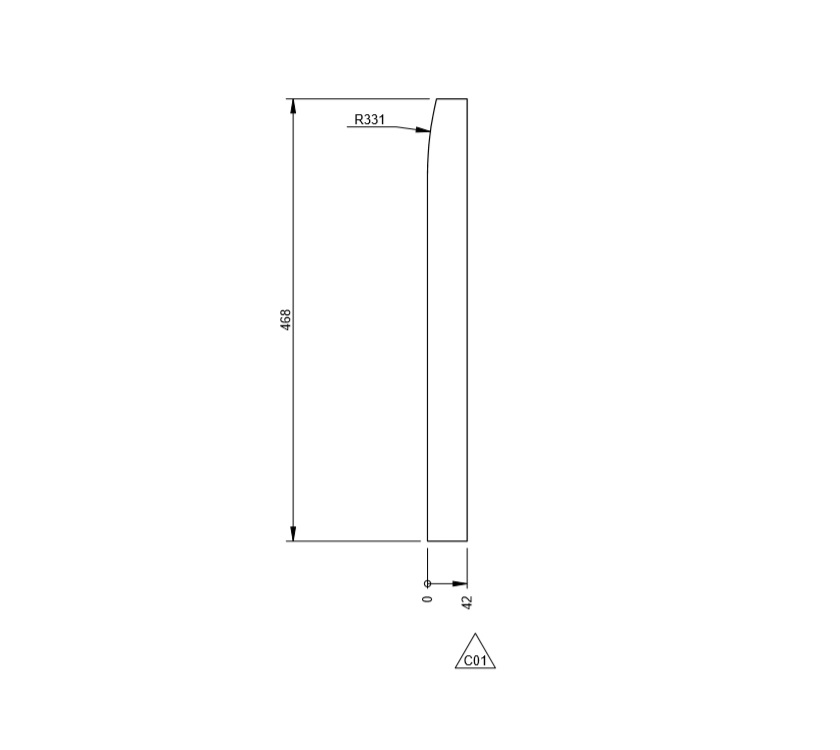 UN4 Washroom Mirror Angled Poly
