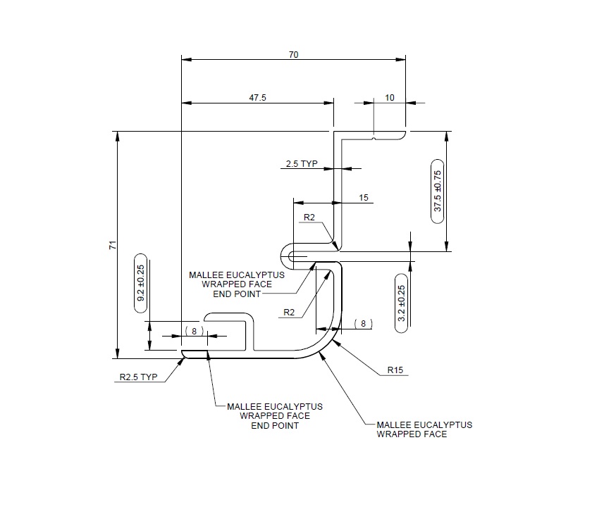 Read more about UN4 Kitchen Socket / Splashback Extrusion 557mm product image