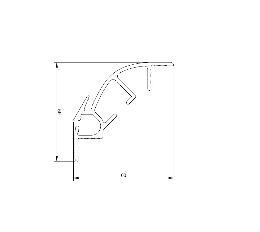 UN3 UN4 Straight Awning Rail 4052 mm White