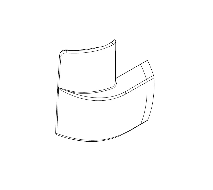 AH2 O/S Rear Bumper Corner Cap Moulding