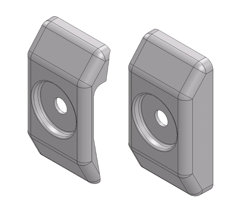 Bumper Extrusion Finishing Cap Pair OS & NS Wht 