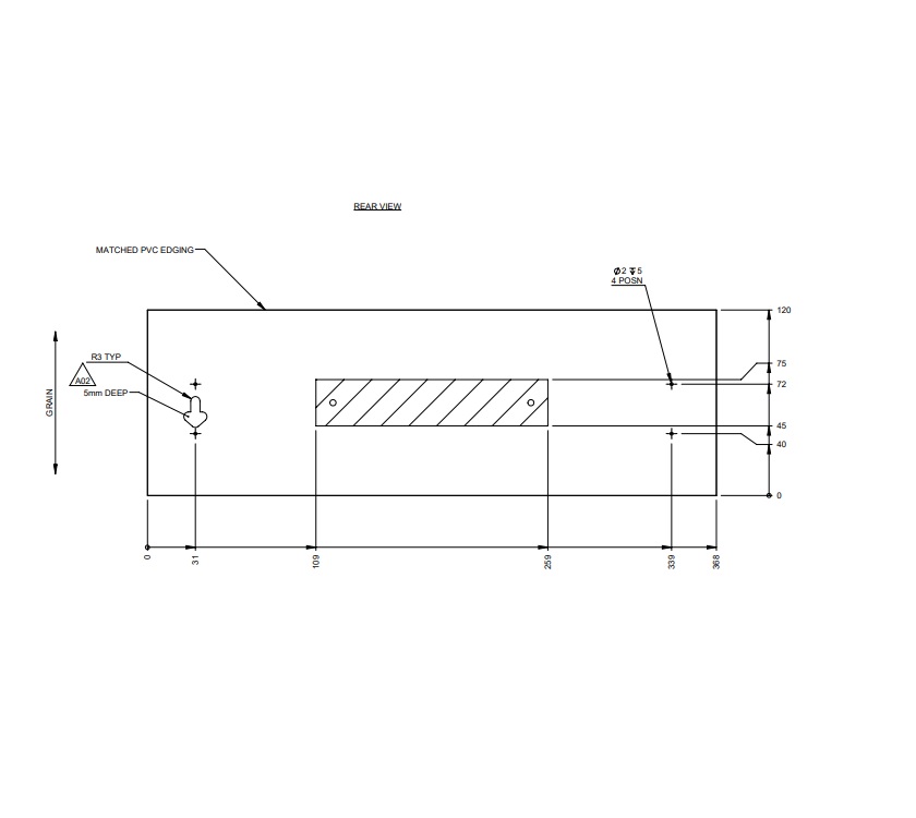 AG1 PORTO L/H BEDROOM ROBE DRAWER FACE