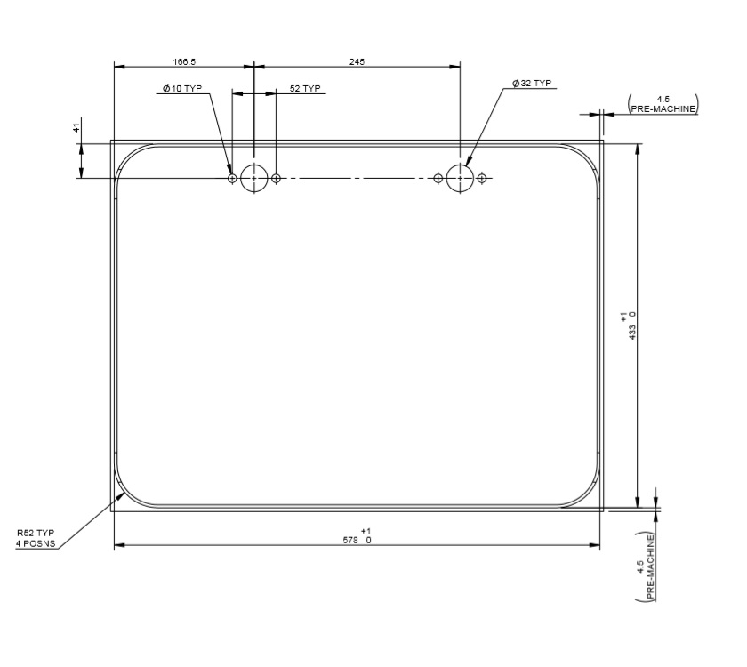 AH2 Gas Locker Door Infill 578x433mm White