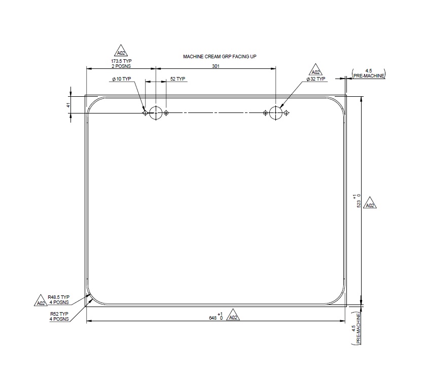 AH2 Exterior Garage Door Infill Panel 648x523mm White