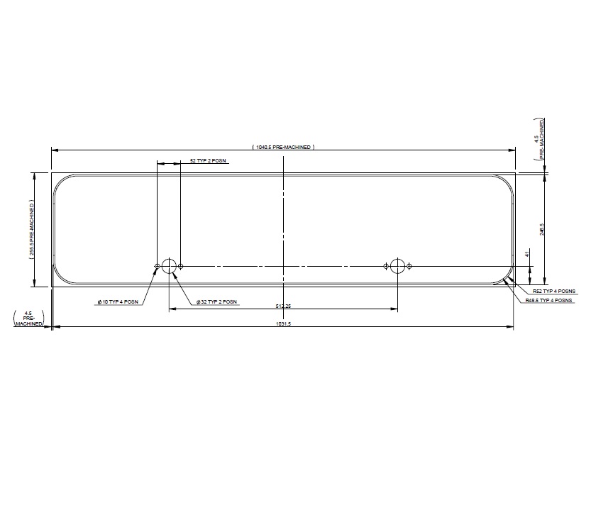 AH2 Exterior Door Infill Panel - 1100x320mm