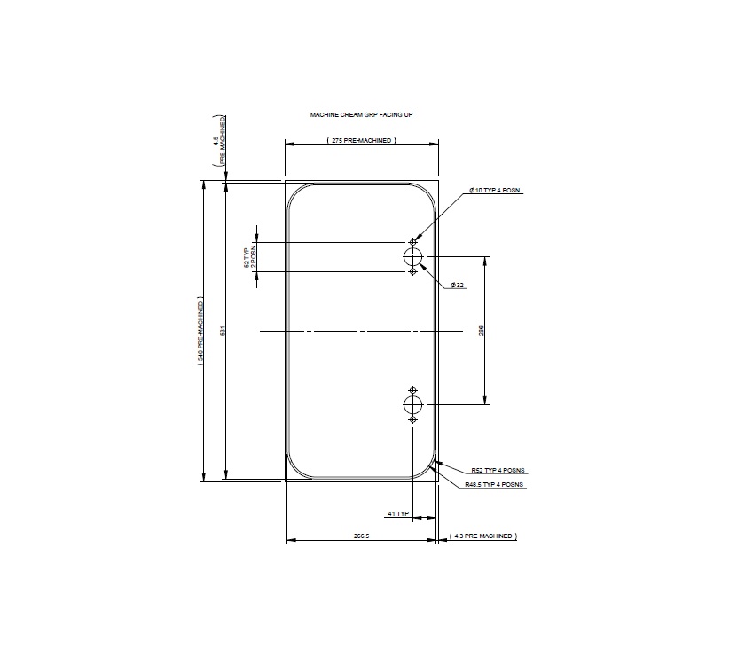AH2 Exterior Door Infill Panel - 340x600mm