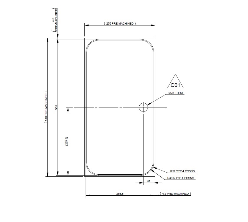 AH3 Door (600x340mm) Infill Panel RAL7042