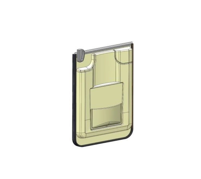 Caravan Door Bottom Half L/H Hinge RAL7042 No Bin