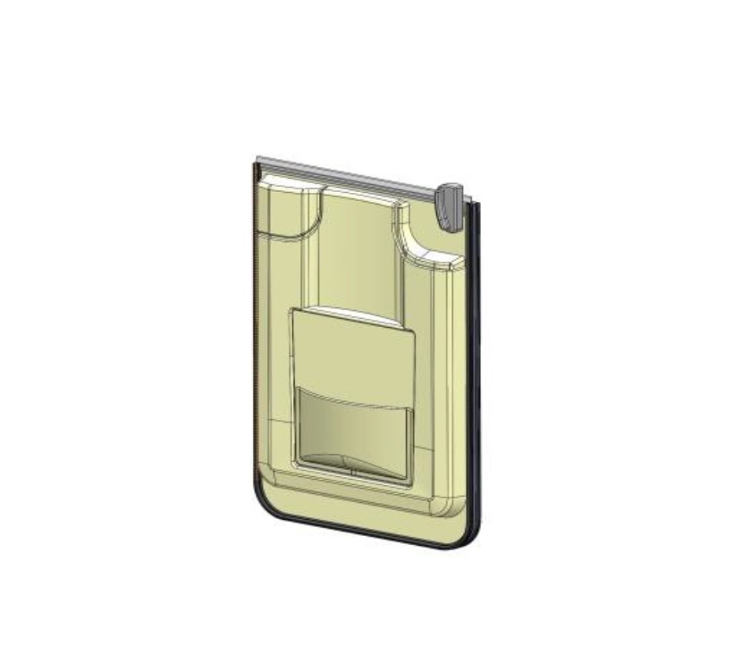 Caravan Door Bottom Half R/H Hinge RAL7042 No Bin