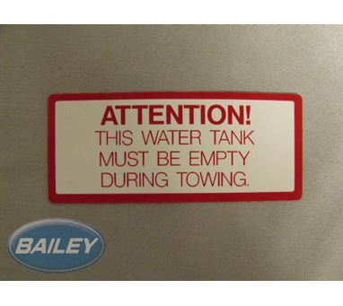 Water Tank Travelling Label