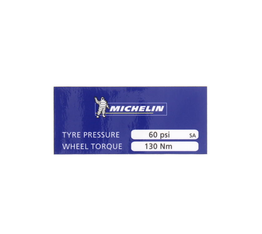 Read more about Michelin Tyre Pressure Decal 60psi product image