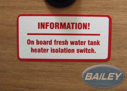 Fresh Water Tank Switch Label