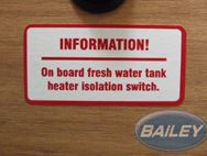 Fresh Water Tank Switch Label
