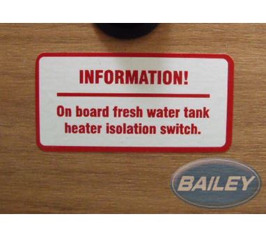 Fresh Water Tank Switch Label