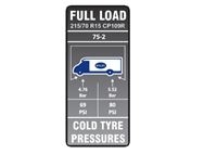 Approach Autograph II 75-2 Tyre Pressure Label