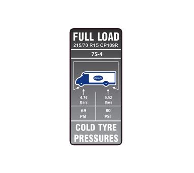 Approach Autograph II 75-4 Tyre Pressure Label 