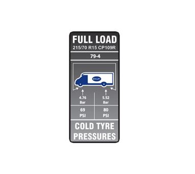Approach Autograph II 79-4 Tyre Pressure Label 