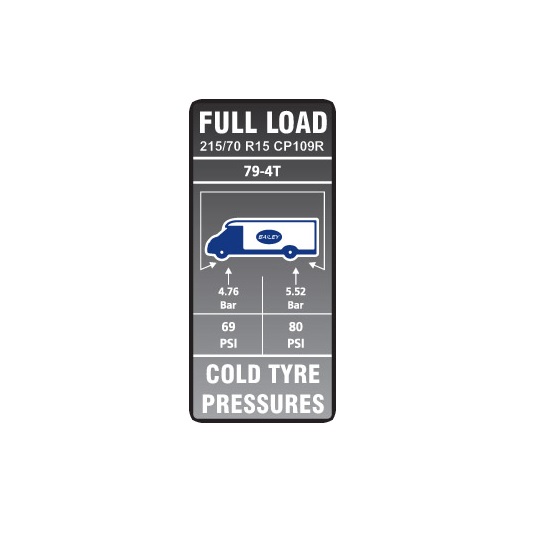 Approach Autograph II 79-4T Tyre Pressure Label
