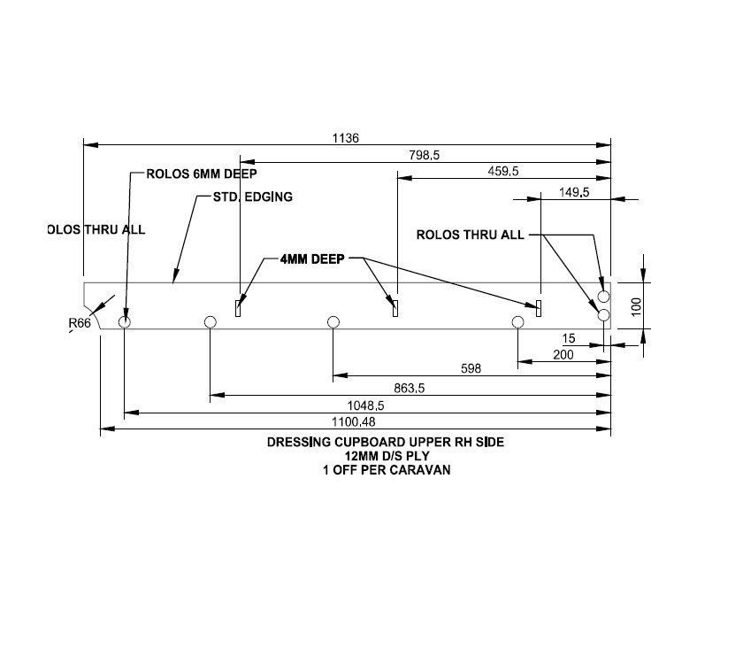 Peg IV Brindisi Dressing Table Upper Cupboard R/H