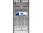 AE2 70-6 Tyre Pressure Label