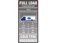 AE2 74-2 Tyre Pressure Label