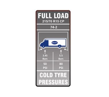 AE2 74-2 Tyre Pressure Label